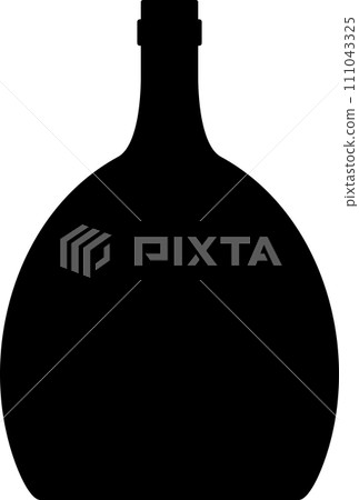 Silhouette of Alcohol Glass Bottle Icon. Vector Illustration. Silhouette of Alcohol Glass Bottle Icon. Vector Illustration. 111043325