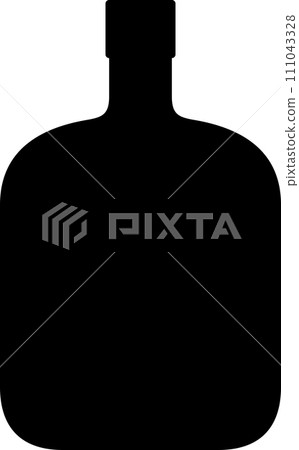 Silhouette of Alcohol Glass Bottle Icon. Vector Illustration. 111043328