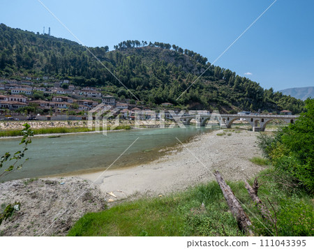 Berat Albania historical centre from the River Osum Berat Albania historical centre from the River Osum 111043395