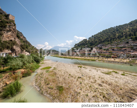 Berat Albania historical centre from the River Osum Berat Albania historical centre from the River Osum 111043407