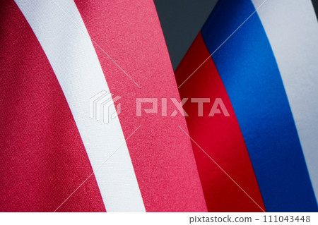Small flags of Latvia and Russia. Small flags of Latvia and Russia. 111043448