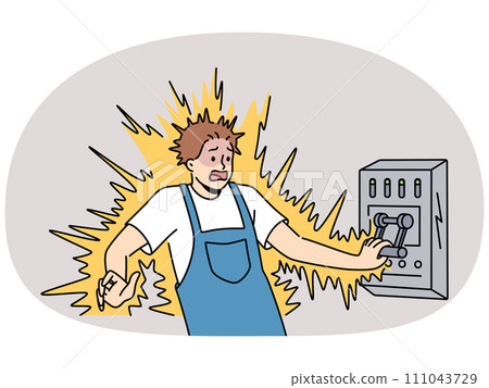 Man get electric shock 111043729