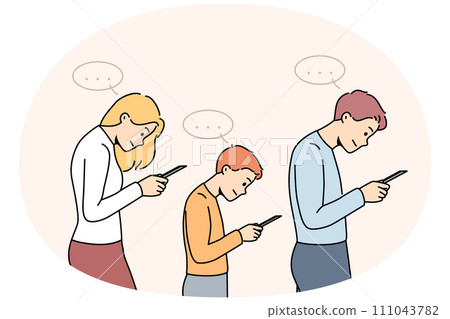 Parents with child addicted to smartphones Parents with child addicted to smartphones 111043782