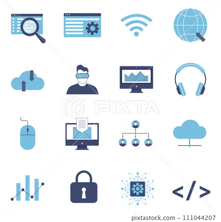 web programming icons 111044207