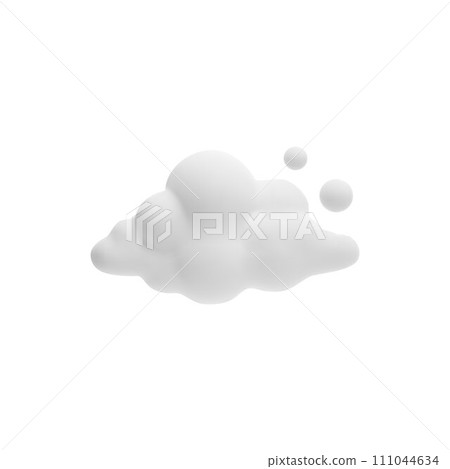 Plasticine cloud with round dots 3D style, vector illustration 111044634