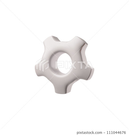 Realistic steel gear 3D style, vector illustration isolated on white 111044676