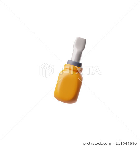Screwdriver, 3d volumetric icon, vector illustration isolated on white Screwdriver, 3d volumetric icon, vector illustration isolated on white 111044680