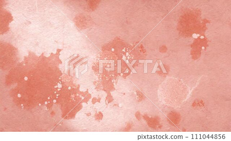 closeup image of coral pink craft paper texture with stains, 16:9 widescreen background / wallpaper 111044856