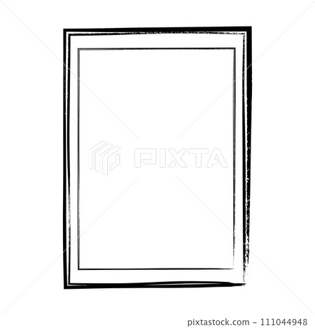 Frame border, grunge shape icon, vertical rectangle decorative doodle element for design in vector illustration Frame border, grunge shape icon, vertical rectangle decorative doodle element for design in vector illustration 111044948