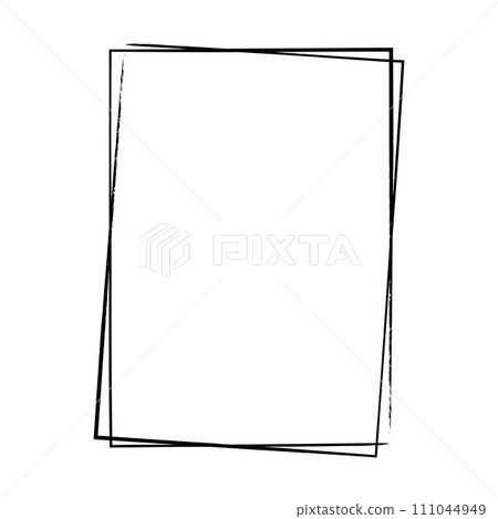 Frame border, grunge shape icon, vertical rectangle decorative doodle element for design in vector illustration Frame border, grunge shape icon, vertical rectangle decorative doodle element for design in vector illustration 111044949