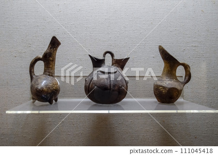 Ancient pottery, vessels and amphorae in Antalya Museum of Antiquities. Ancient pottery, vessels and amphorae in Antalya Museum of Antiquities. 111045418