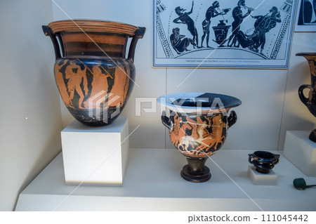 Ancient pottery, vessels and amphorae in Antalya Museum of Antiquities. Ancient pottery, vessels and amphorae in Antalya Museum of Antiquities. 111045442
