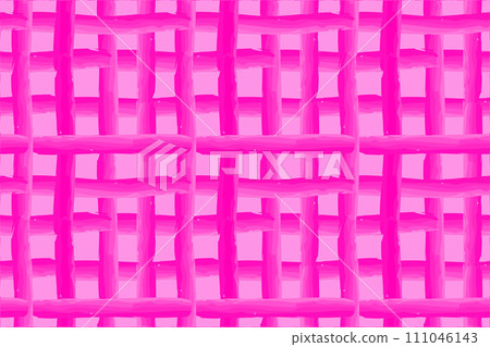 Pink tartan plaid seamless pattern, watercolor brush editable strokes, crossing stripes, doll style background 111046143