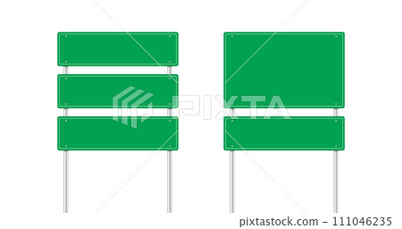 Blank Green Freeway Sign Isolated. Vector illustration 111046235