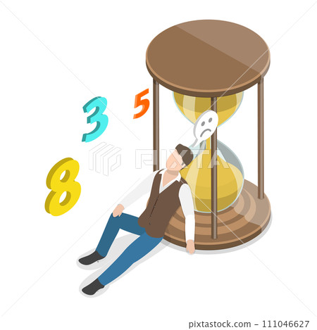 3D Isometric Flat Conceptual Illustration of Long Wait 3D Isometric Flat Conceptual Illustration of Long Wait 111046627