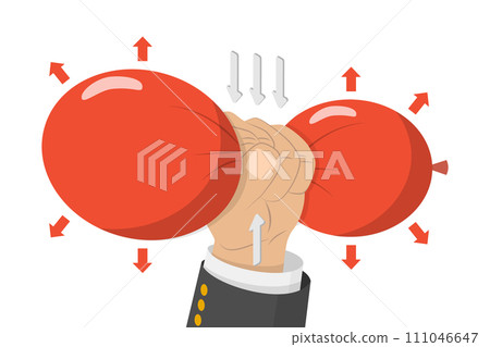 3D Isometric Flat  Conceptual Illustration of Pascal Principle 111046647
