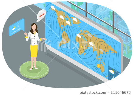 3D Isometric Flat Conceptual Illustration of Weather Forecast 3D Isometric Flat Conceptual Illustration of Weather Forecast 111046673
