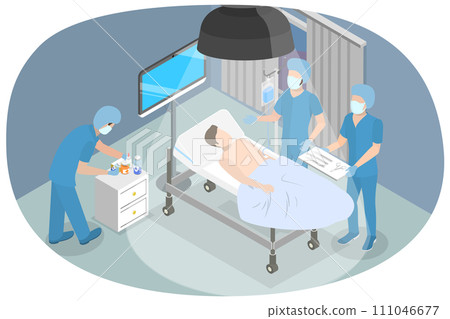 3D Isometric Flat Conceptual Illustration of Surgery 3D Isometric Flat Conceptual Illustration of Surgery 111046677