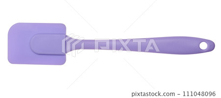 Silicone spatula for stirring food on isolated background 111048096