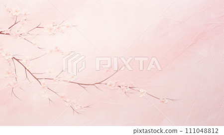 Background of cherry blossoms and light pink Japanese paper "AI generated image" Background of cherry blossoms and light pink Japanese paper "AI generated image" 111048812