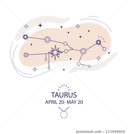 Star constellation zodiac Taurus vector art 111048920
