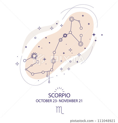 Star constellation zodiac Scorpio vector Star constellation zodiac Scorpio vector 111048921