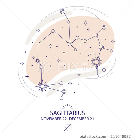 Star constellation zodiac Sagittauris vector Star constellation zodiac Sagittauris vector 111048922