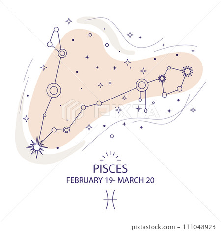 Star constellation zodiac Pisces vector Star constellation zodiac Pisces vector 111048923
