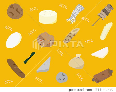 Oden ingredients retro wallpaper background 111049849