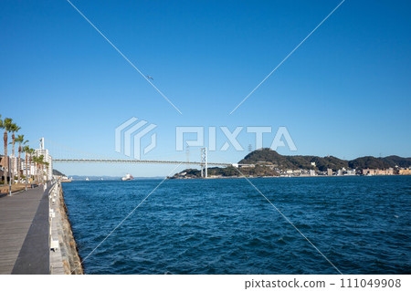 The blue sea of Kanmon Strait and Kanmon Bridge 111049908