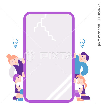 A family suffering from smartphone problems 111050224