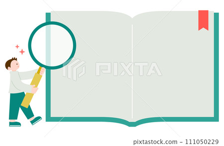 A man searching for information with a magnifying glass A man searching for information with a magnifying glass 111050229