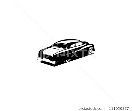 vintage car mercury coupe 1949. view silhouette vector design from side isolated white background. Best for logos, badges, emblems vintage car mercury coupe 1949. view silhouette vector design from side isolated white background. Best for logos, badges, emblems 111050277