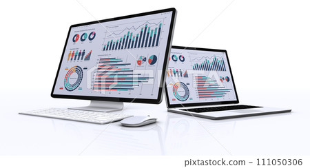 顯示業務數據的桌上型電腦和筆記型電腦,響應式設計 顯示業務數據的桌上型電腦和筆記型電腦,響應式設計 111050306