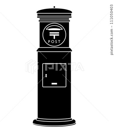Silhouette of an old-fashioned Japanese postbox Silhouette of an old-fashioned Japanese postbox 111050403