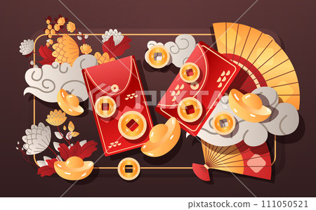 chinese new year greeting card asian flyer invitation poster horizontal 111050521