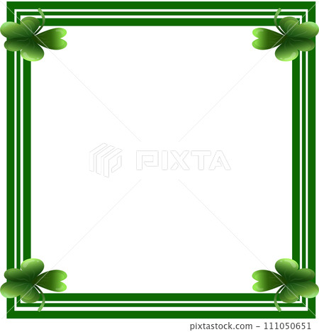 St. Patrick's Day frame, green clover leaf St. Patrick's Day frame, green clover leaf 111050651