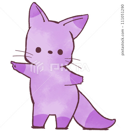 Fox pointing to the left (purple) 111051290
