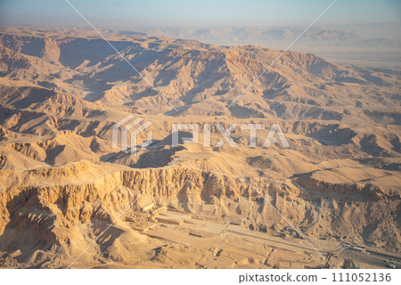 Beautiful views of the majestic Valley of the Kings from a hot air balloon Beautiful views of the majestic Valley of the Kings from a hot air balloon 111052136