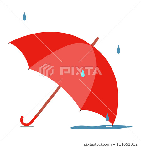 red umbrella in the rain 111052312