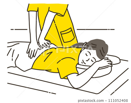 A young woman receiving a massage (manipulative) 111052408