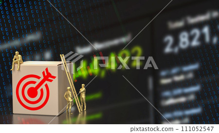The Target symbol on box for Business concept 3d rendering. 111052547