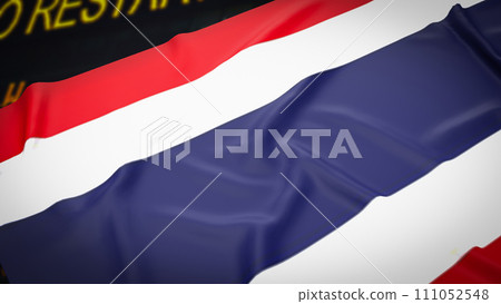 The Thailand flag on Business Background  3d rendering. 111052548