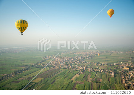 Majestic and beautiful scenery seen from a hot air balloon 111052630