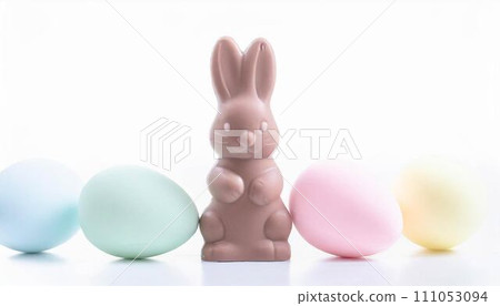Easter egg and rabbit illustration background frame AI generated image Easter egg and rabbit illustration background frame AI generated image 111053094