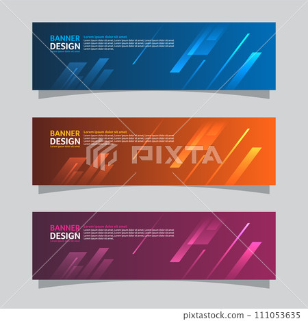 Vector set of landscape banner background design concept. Web background business layout template Vector set of landscape banner background design concept. Web background business layout template 111053635