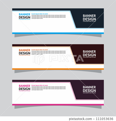 Vector set of landscape banner background design concept. Web background business layout template Vector set of landscape banner background design concept. Web background business layout template 111053636