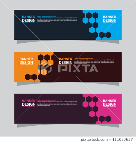 Vector set of landscape banner background design concept. Web background business layout template Vector set of landscape banner background design concept. Web background business layout template 111053637