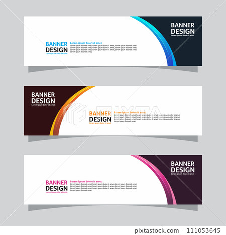Vector set of landscape banner background design concept. Web background business layout template Vector set of landscape banner background design concept. Web background business layout template 111053645