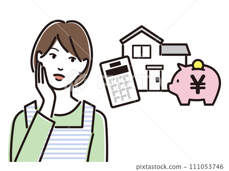 Housewife thinking about money 111053746